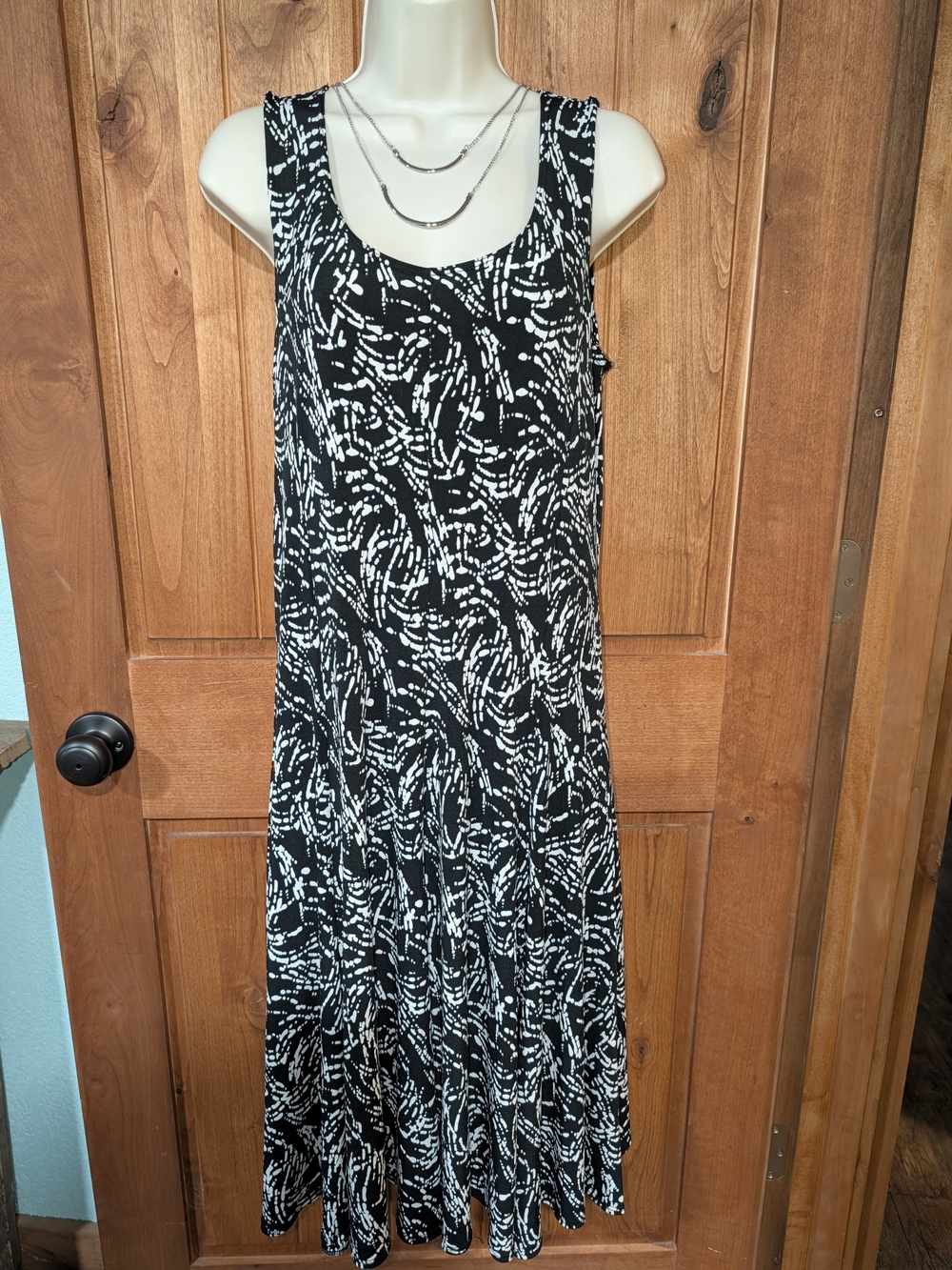 Chico's Black & White Abstract Maxi Dress